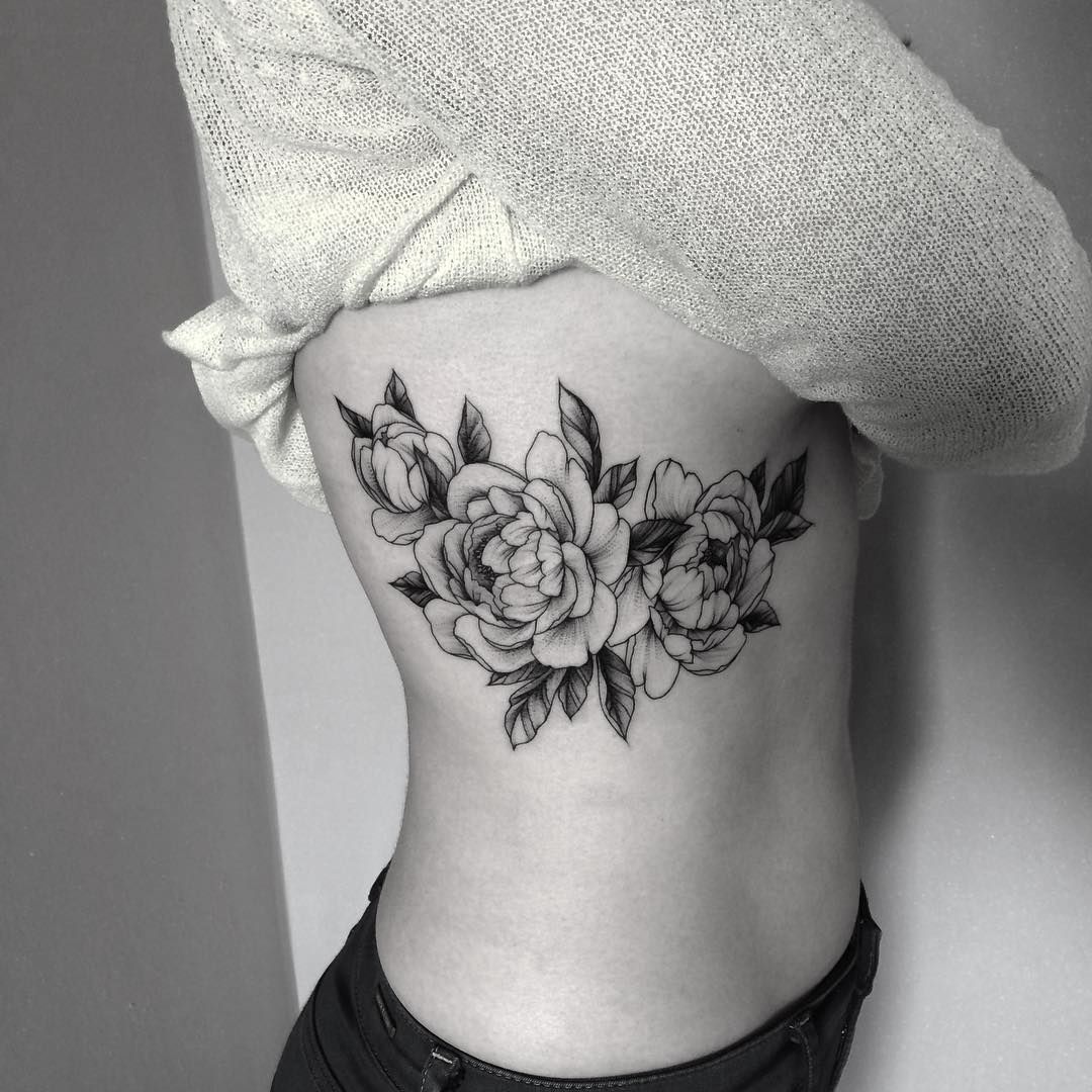 Floral Rib Cage Tattoos