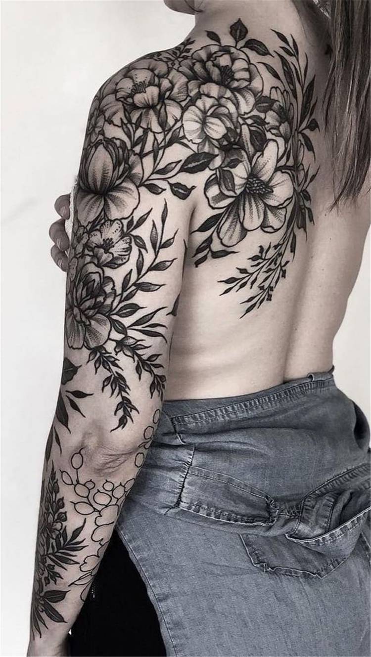 Flower Sleeve Tattoo Designs For Women