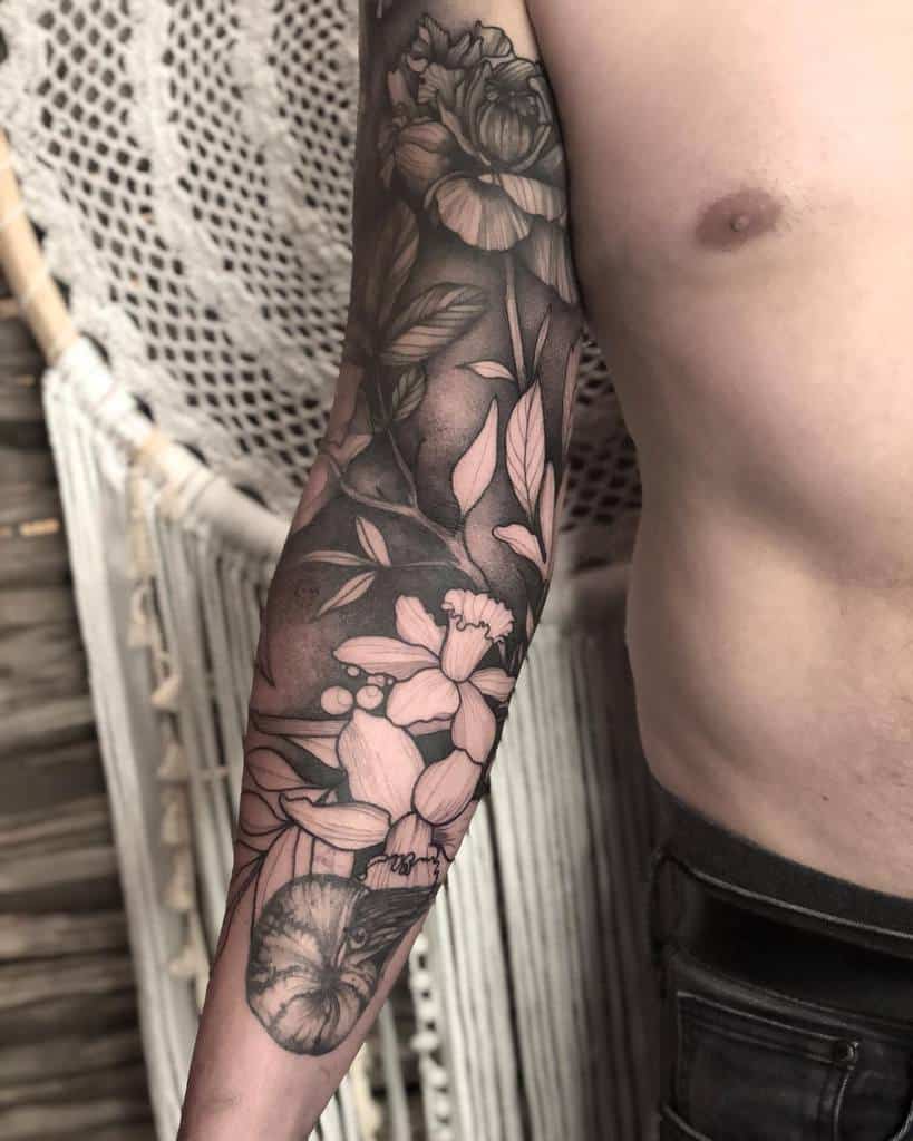 Flower Sleeve Tattoos For Men Best Sleeve Tattoos For Men Cool Full