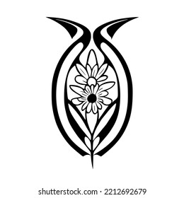 Flowers Cherokee Tribal Tattoo Design Vector Stock Vector Royalty Free