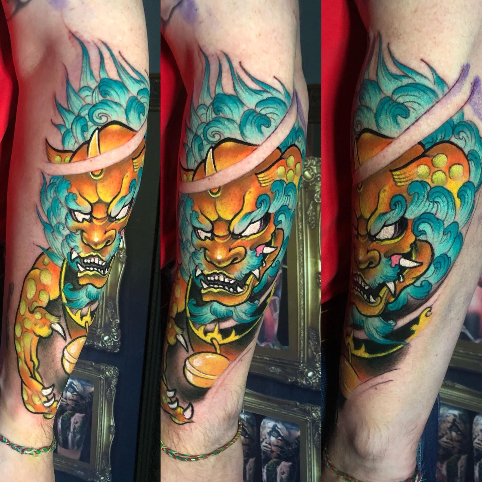 Foo Dog Tattoo By Kris D Limited Availability At Revival Tattoo Studio