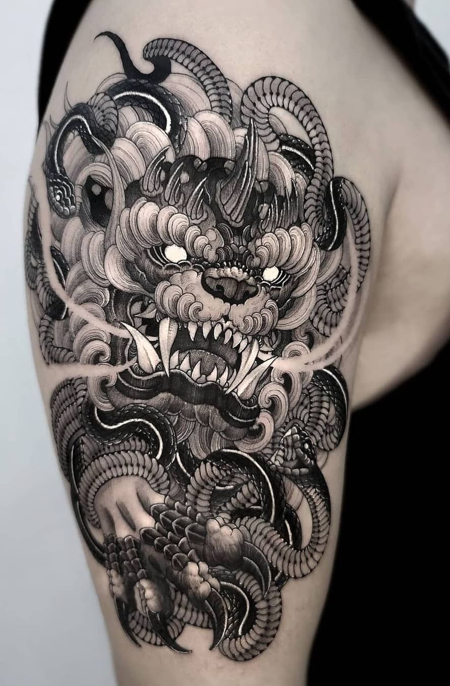 Foo Dog Tattoos Designs Ideas And Meaning Tattoos For You