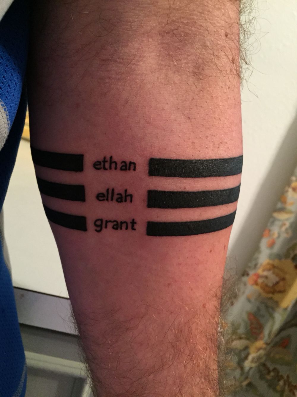 Forearm Bands Tattoo With My Children S Names Thanks Pete Jersey