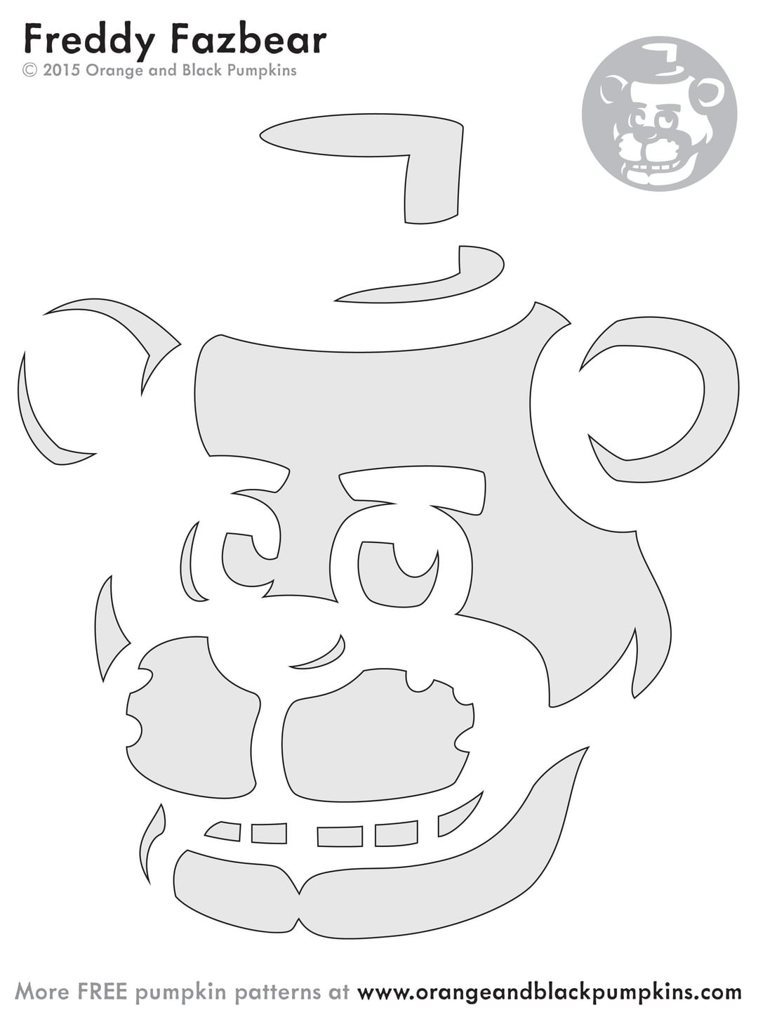 5 Easy Freddy Fazbear Pumpkin Stencils for Halloween