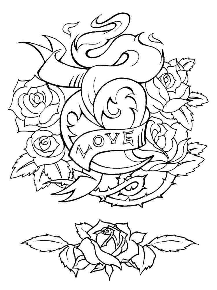 Free Tattoo Coloring Pages At Getdrawings Free Download