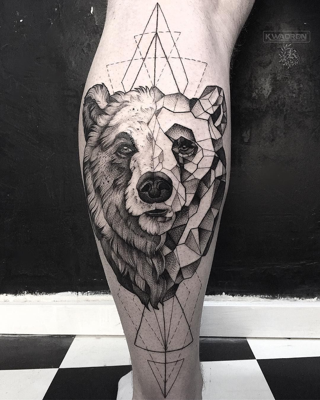 From Geometric To Realism Polar Bear Tattoo Design