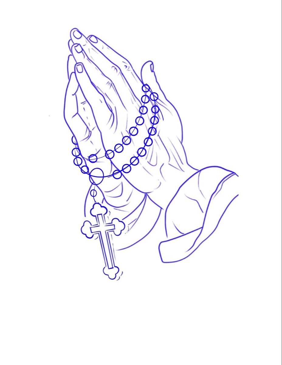 Gangster Praying Hands Tattoo Stencil Ideas