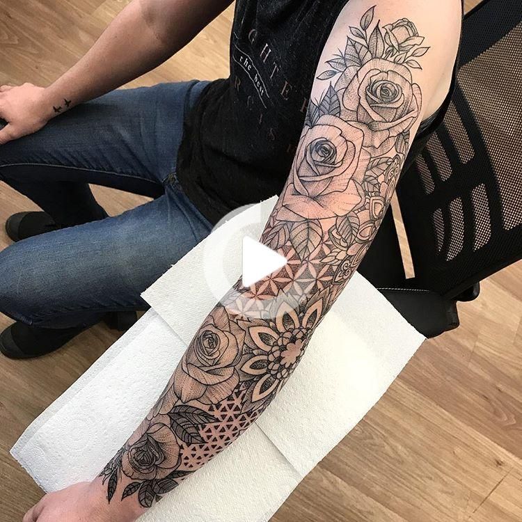 Geometric Inspiration Inkstinct Floral Tattoo Sleeve Girly Sleeve