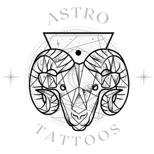 Geometric Ram Aries Tattoo Design Astro Tattoos