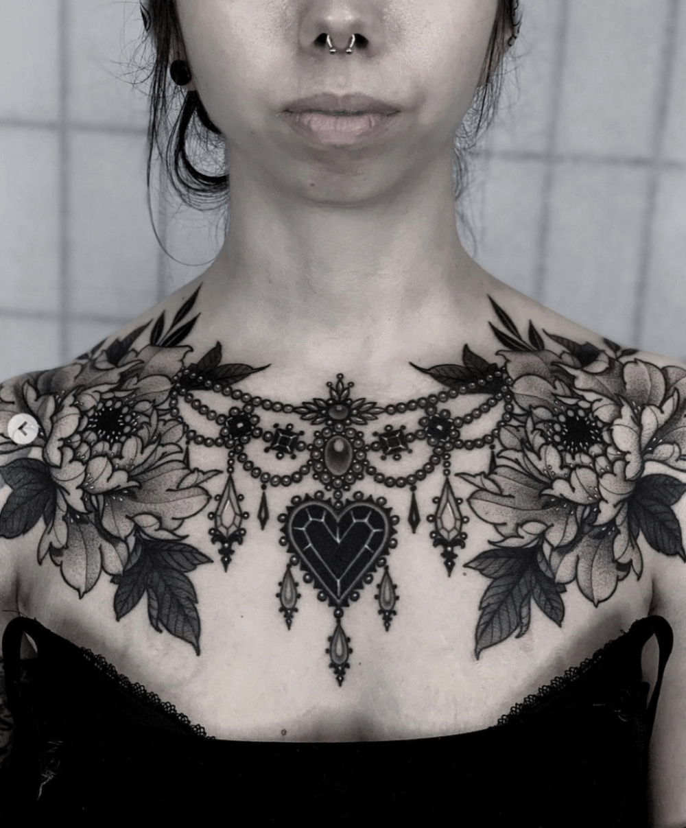 Girly Chest Tattoo Ideas For Women Viraltattoo