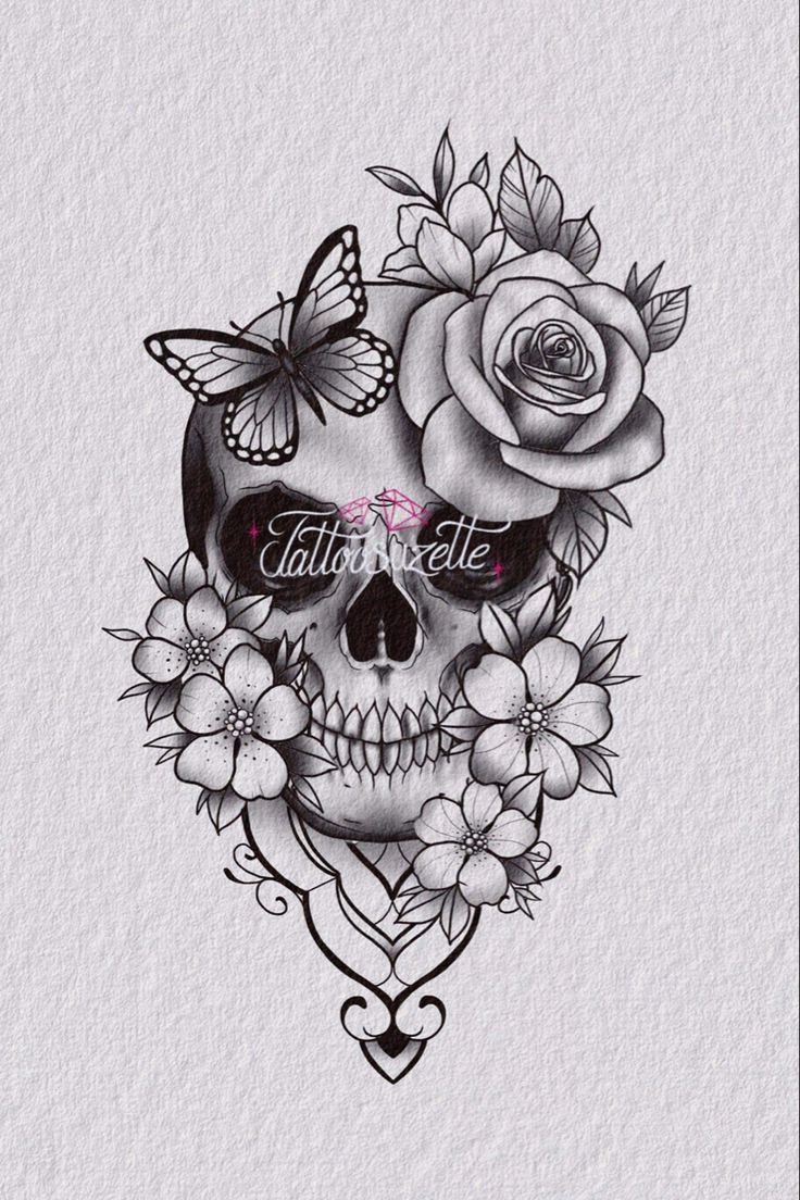 Girly Skull Tattoos Skull Tattoo Flowers Skull Girl Tattoo Flower