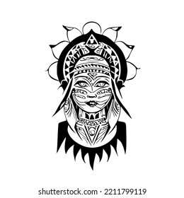 Goddess Cherokee Tribal Tattoo Design Vector Stock Vector Royalty Free