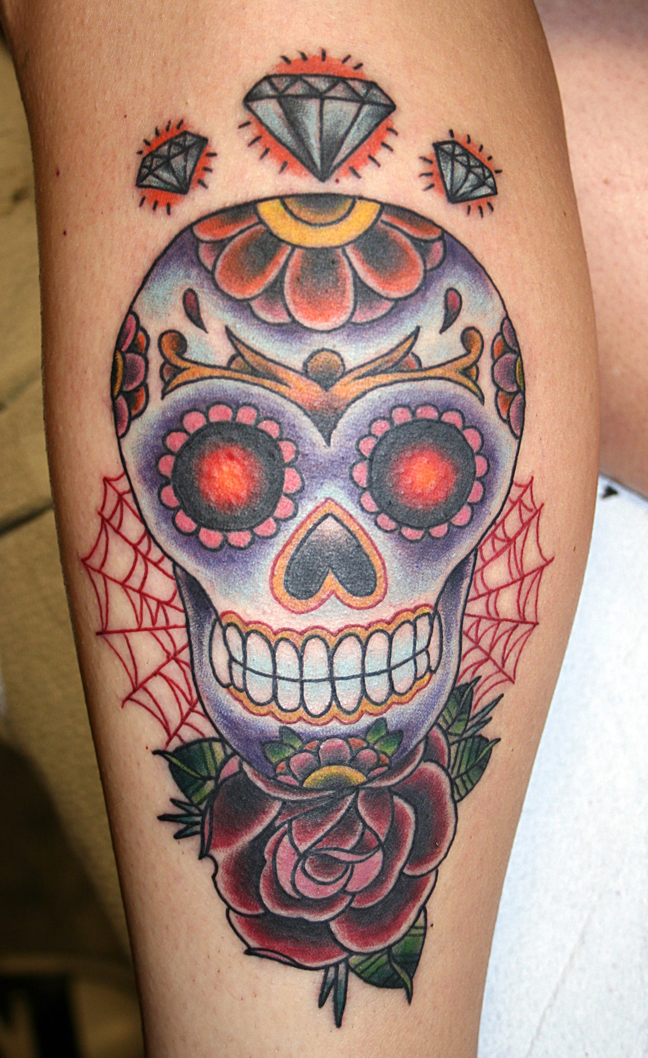 Gorgeous Sugar Skull Tattoo By Nikos Tsakiris Tattoosmen Ssleeves