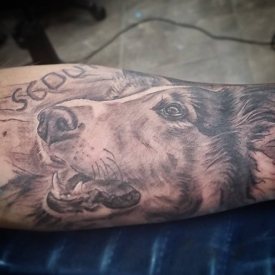 Got To Put Scout On One Of My Traveling Customers This Week Dogtattoo