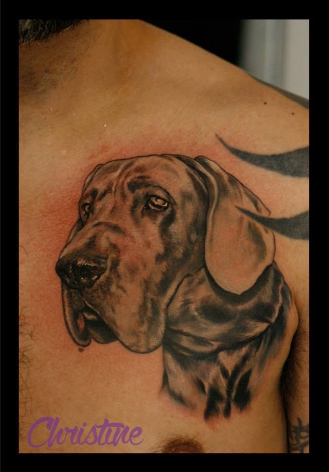 Great Dane Dog Tattoo Designs and Meanings