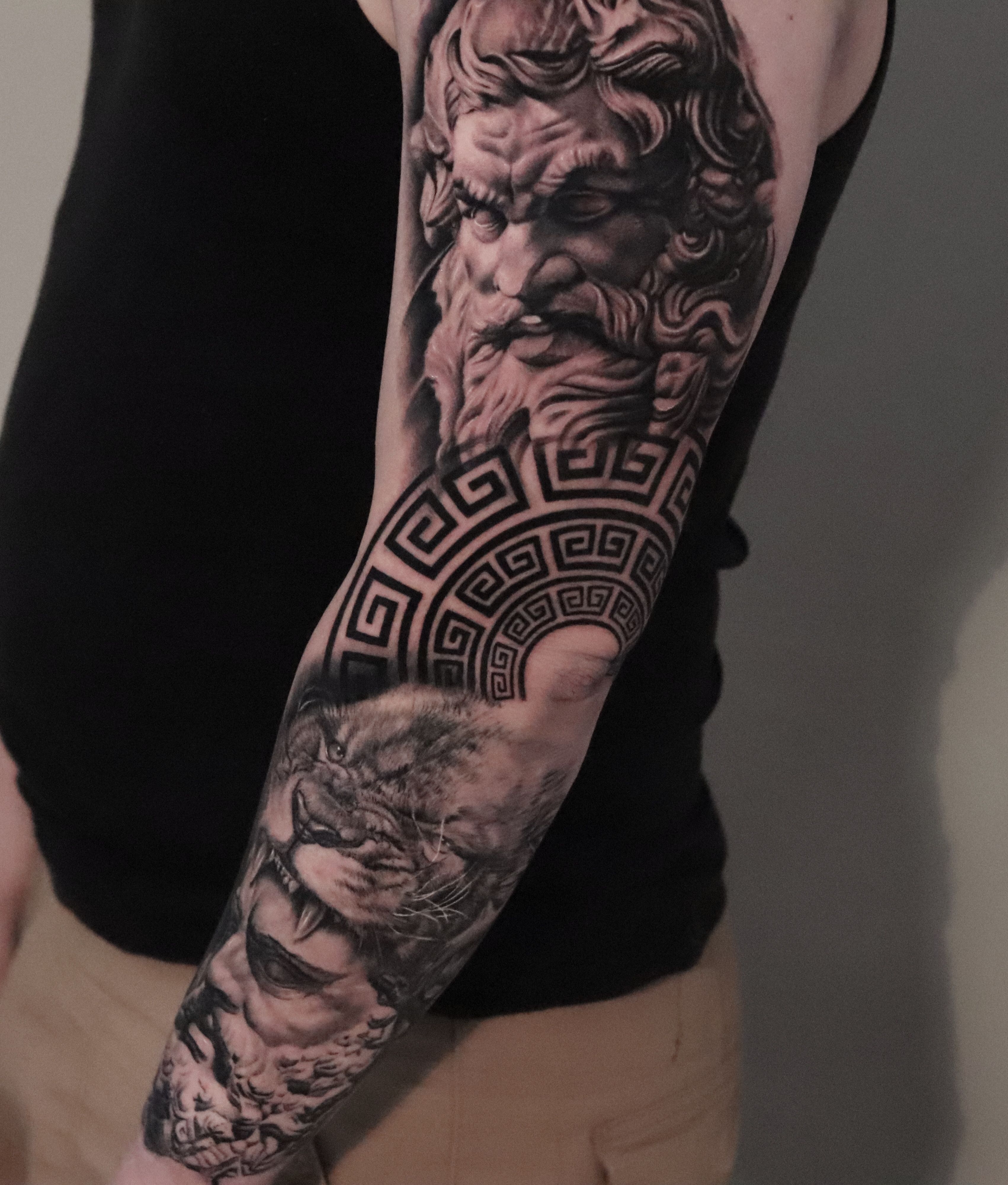 Greek Mythology Sleeve Tattoo Realism Tattoos Sleeve Tattoos Greek