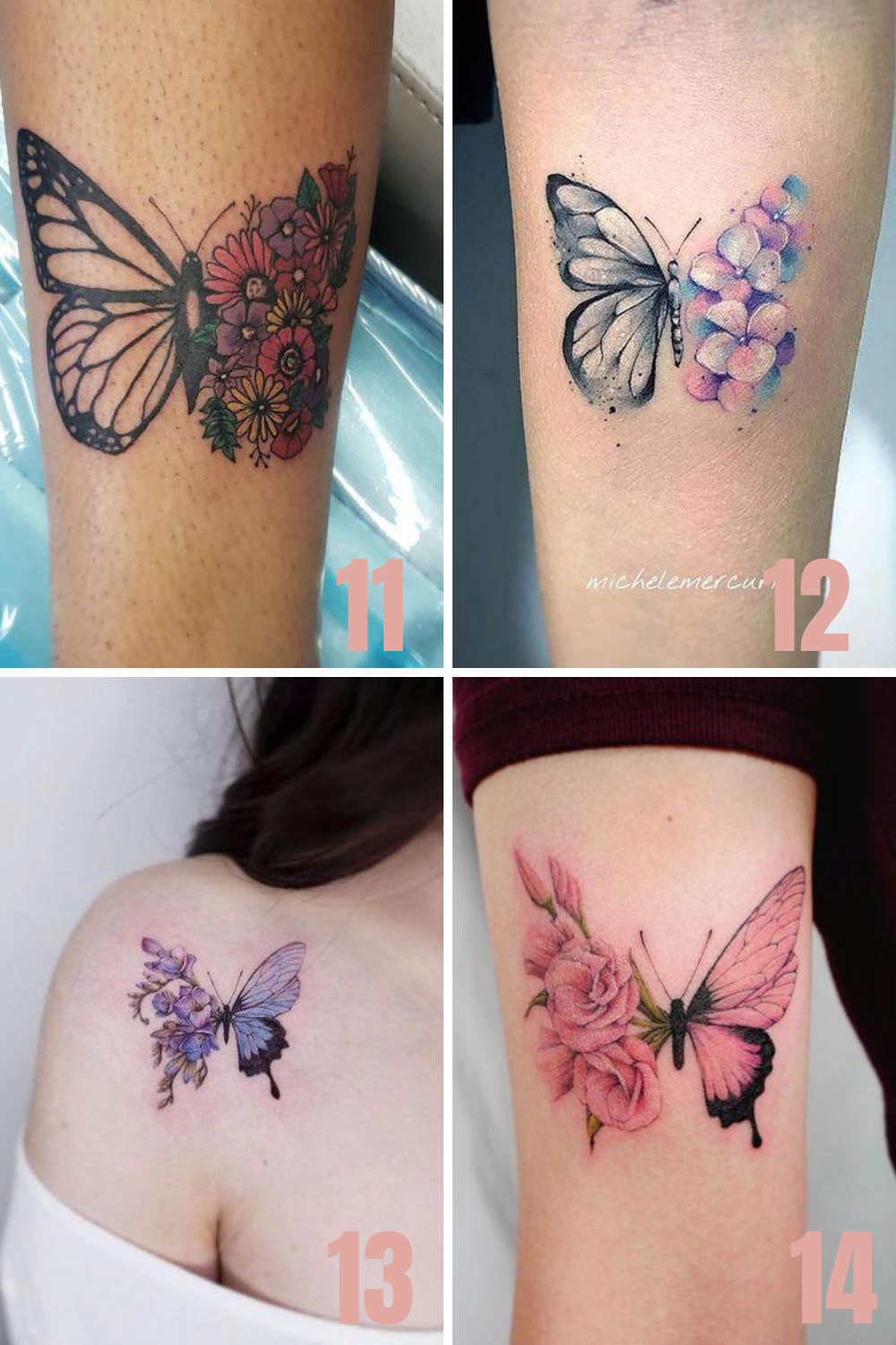 5 Stunning Half Butterfly Half Flower Tattoo Ideas