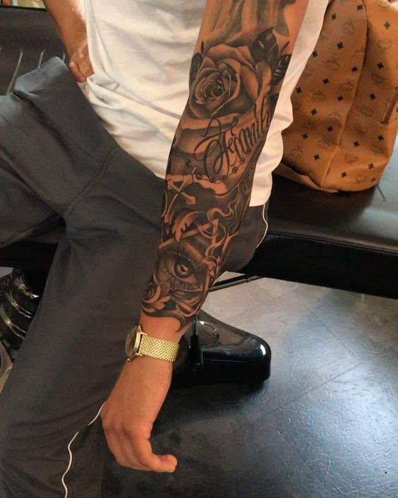 Half Sleeve Tattoos For Black Men Tattoo Area