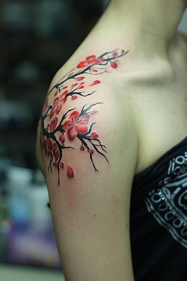 Harriet Cherry Blossom Shoulder Tattoo E1437790167150 Jpg 600 900