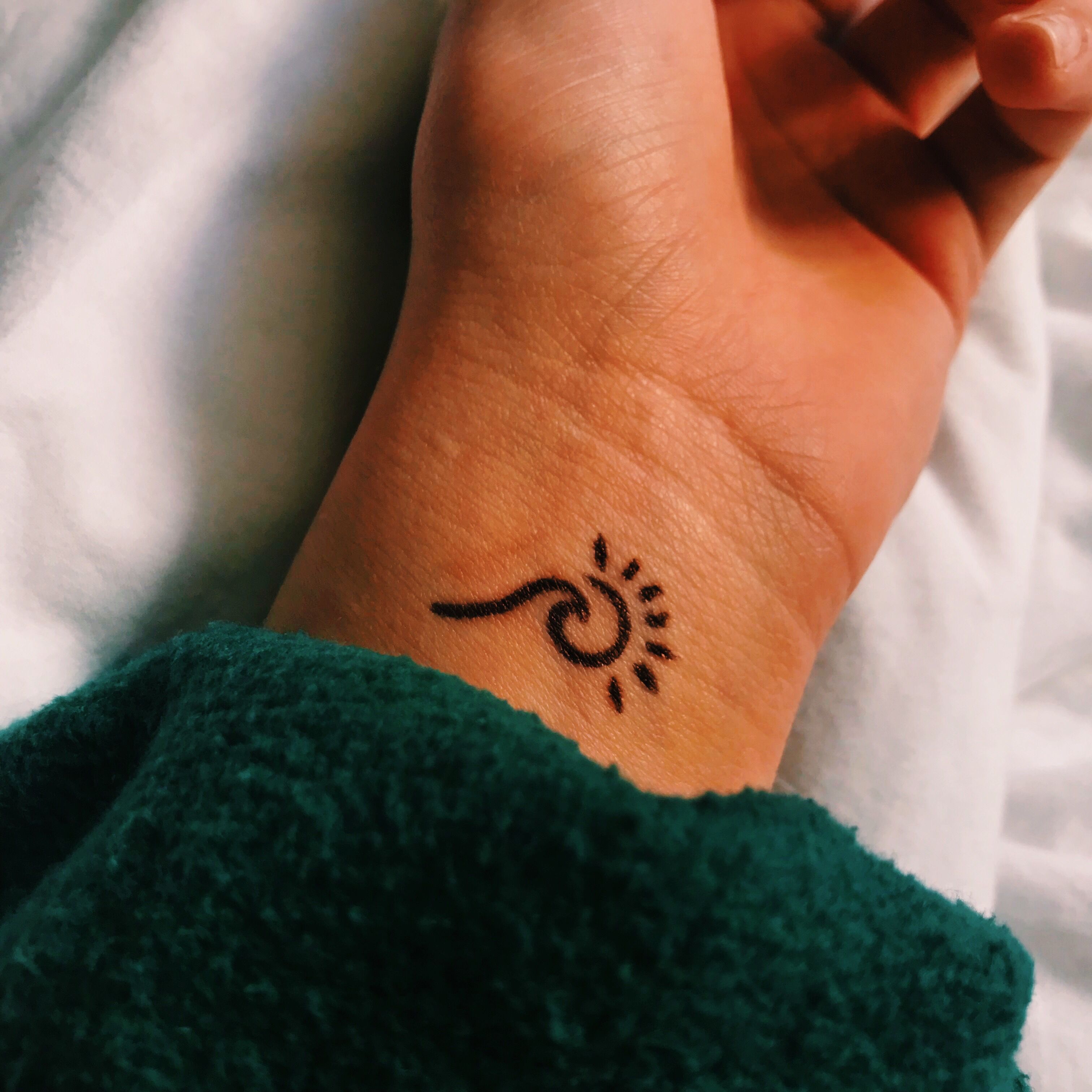 Henna Designs 2021 Minimalist Wave And Sun Temporary Tattoo Fonewall