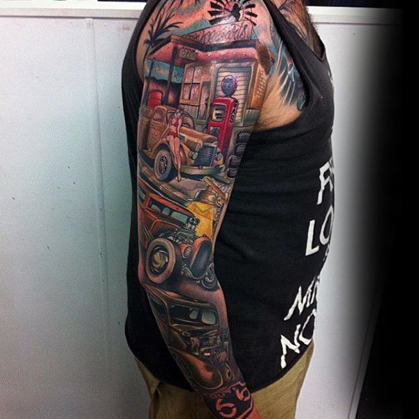 Hot Rod Tattoo Sleeve Ingeborg Chatman