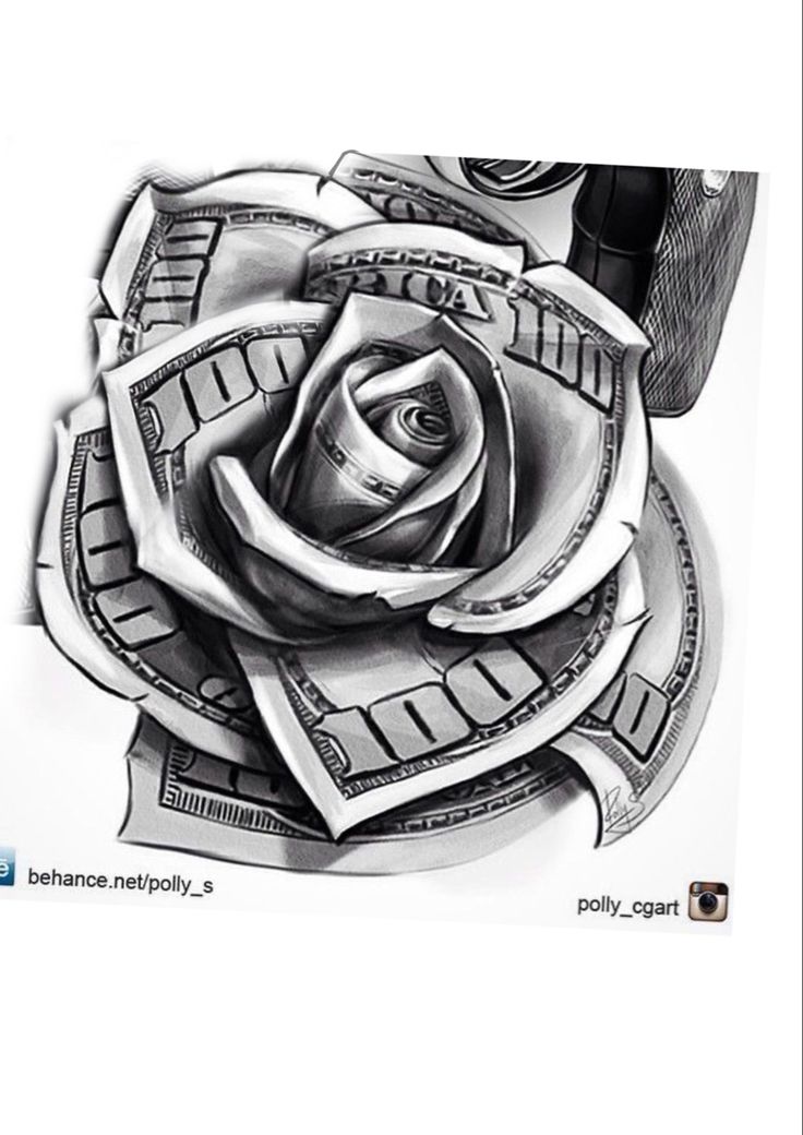 Hundred Dollar Bill Rose Tattoo Designs Ice Sculptures Brian Balmages