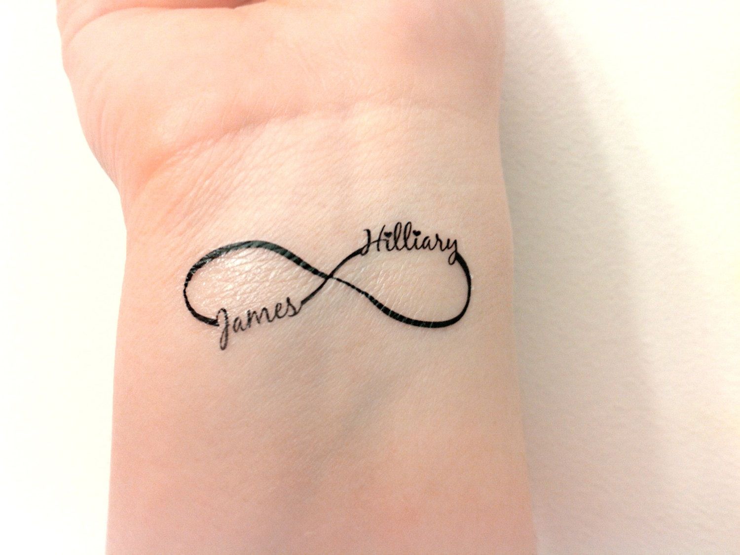 Infinity Symbol With 4 Names Tattoo Infinity Add A Name Temporary