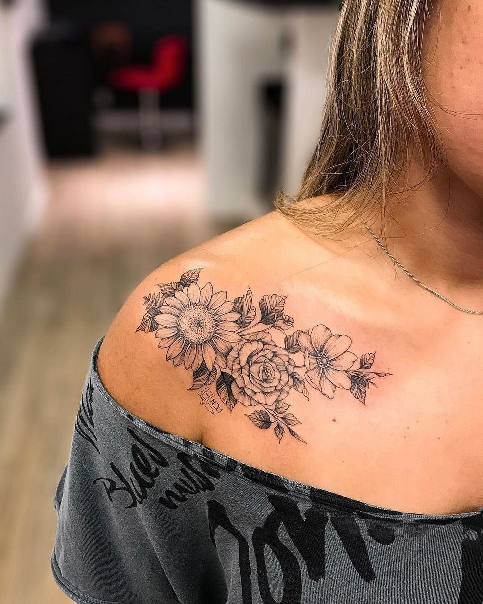 Inspiring Sunflower Shoulder Tattoo Ideas For A Fun And Playful Twist