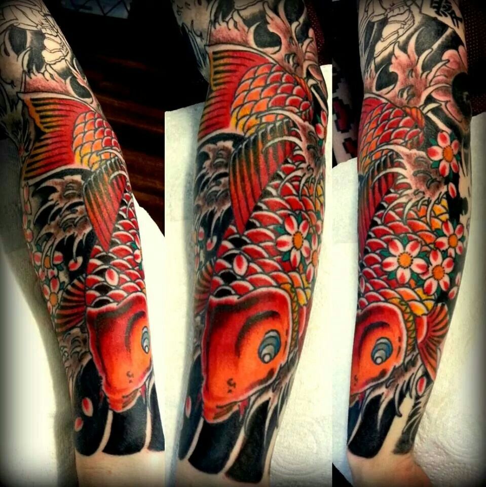 Japanese Samurai Koi Carp Dragon Tattoo