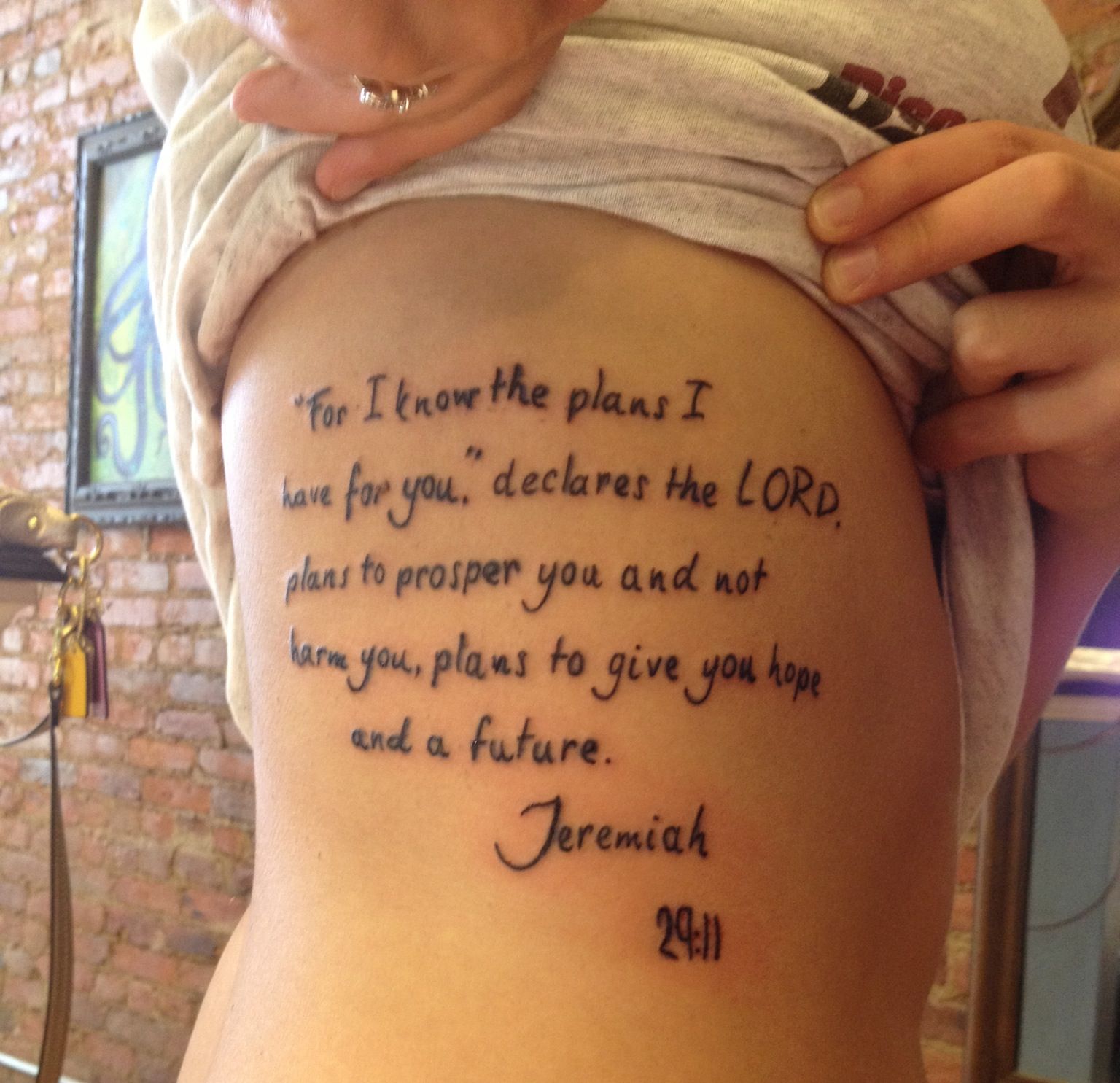 Jeremiah 29 11 First Tattoo Jeremiah 29 11 Tattoo Spine Tattoos