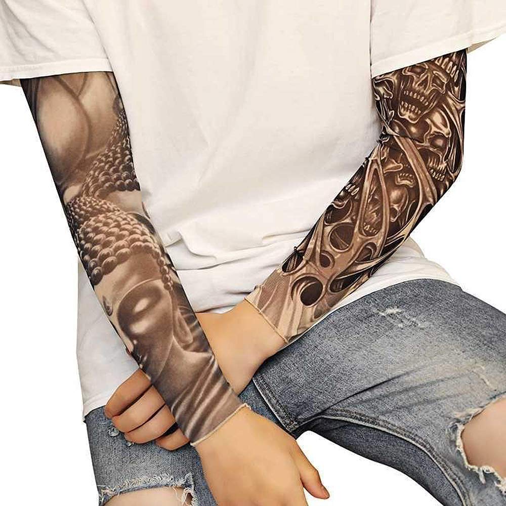 Jurxy 6 Pcs Temporary Tattoo Sleeves Fake Slip On Tattoo Arm Sleeves