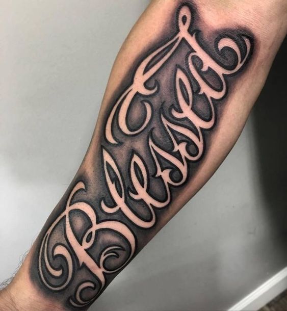 Keep It Simple And Make No Mistake With Blessed Forearm Tattoo