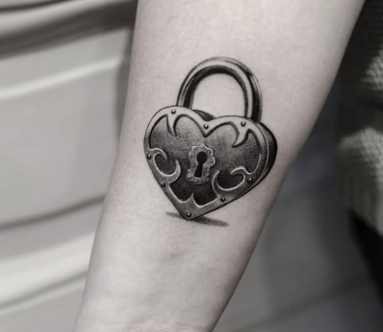 Key And Lock Heart Tattoo