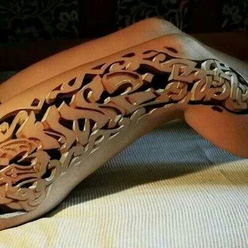 Leg 3D Tattoo For Women Viraltattoo