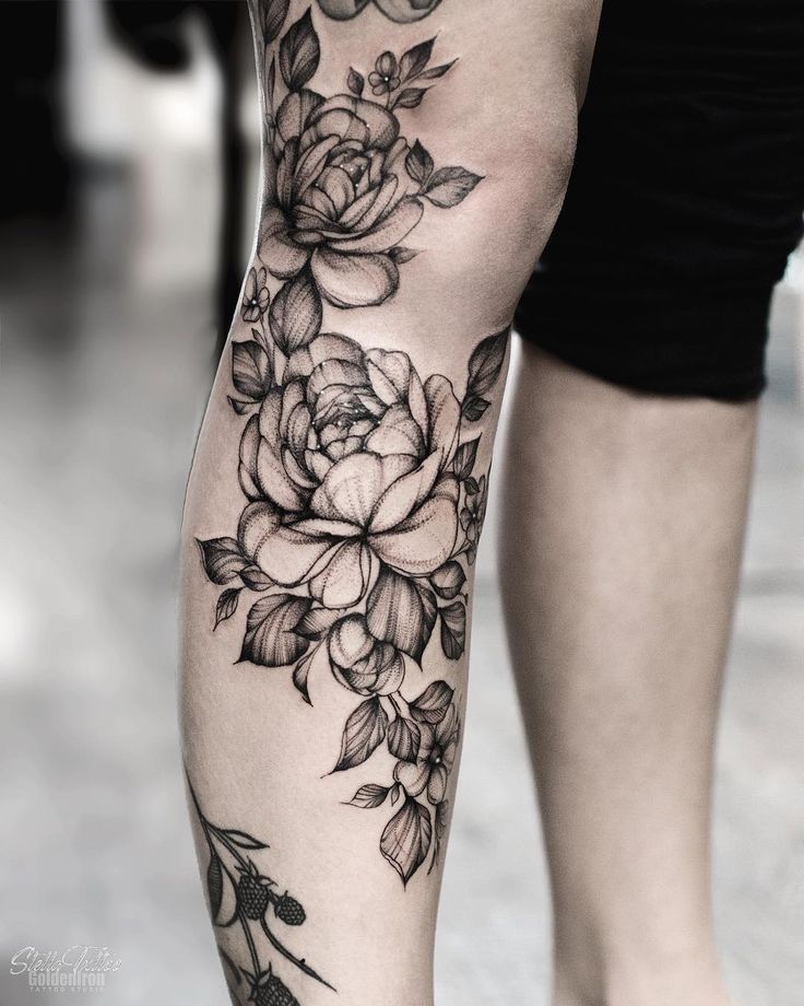 Leg Sleeve Flower Tattoo Designs for Bold Statements