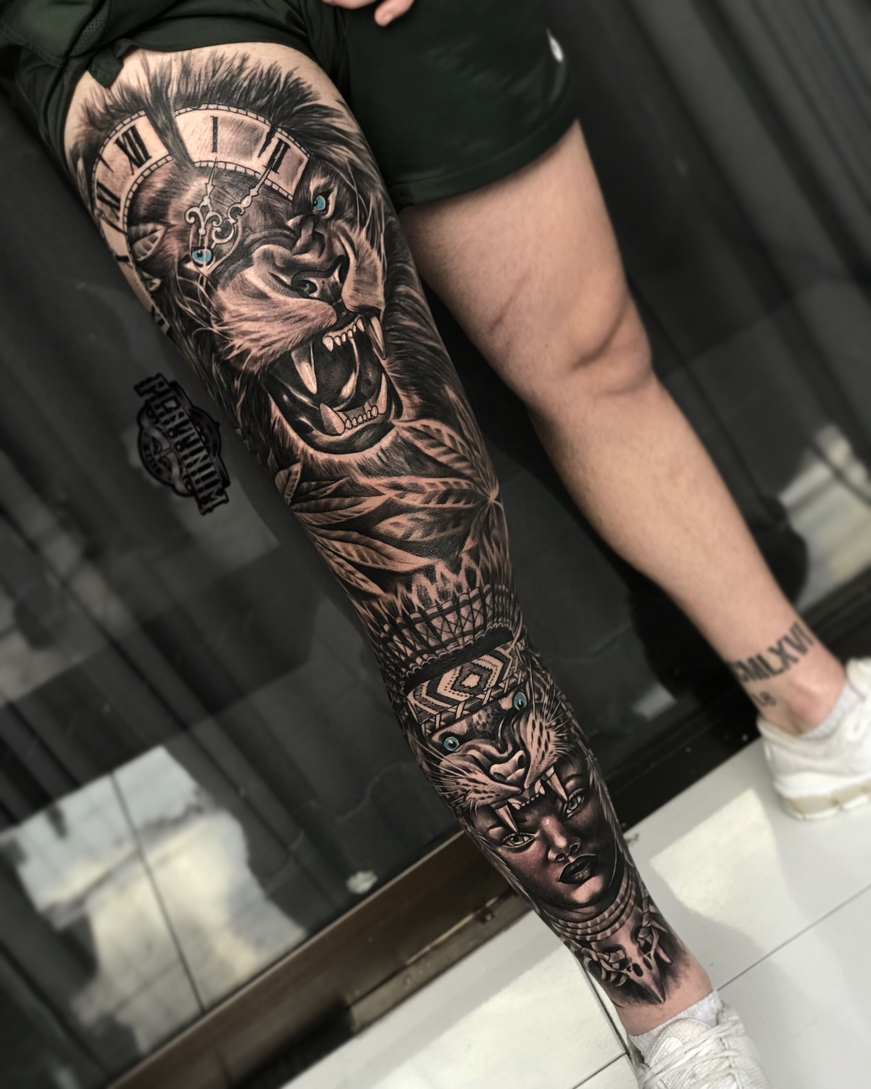 Leg Tattoos Black Men