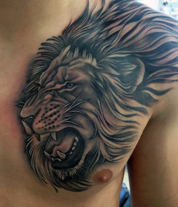 10 Unique Lion Chest Tattoo Designs for Men