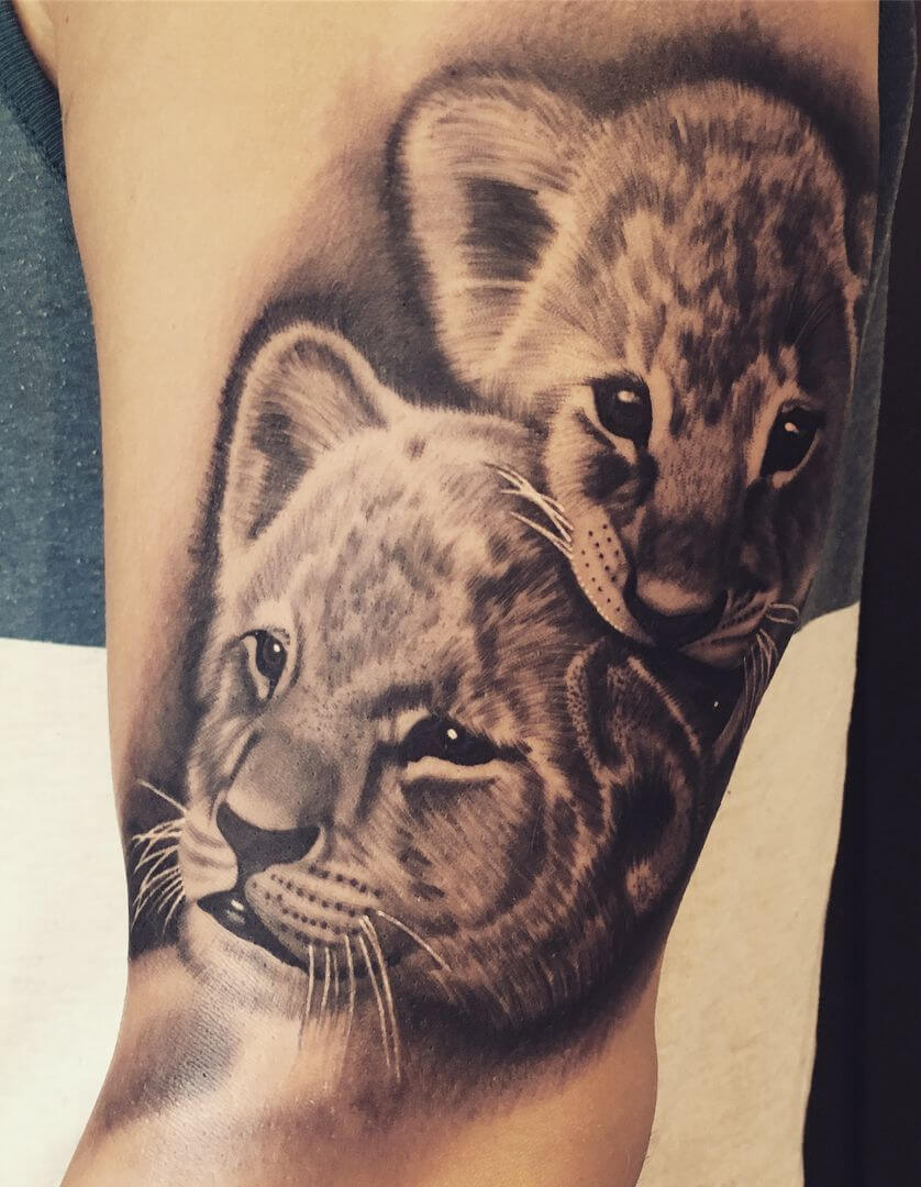 Stunning Lion with Cub Tattoo Designs for 2023