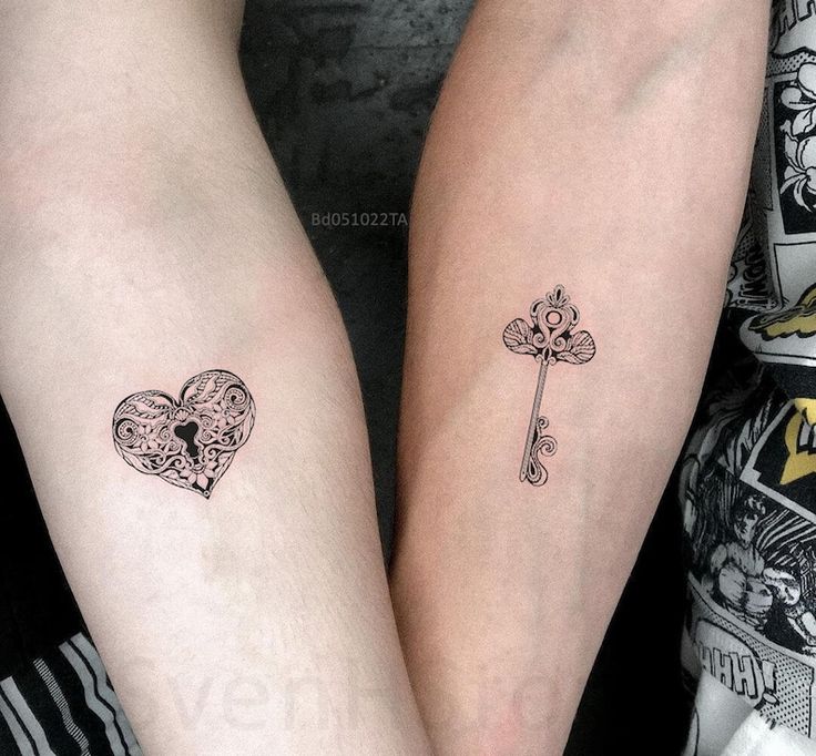 Lock And Key Couple Temporary Tattoo Meaningful Removable Fake Tattoo Waterproof Matching