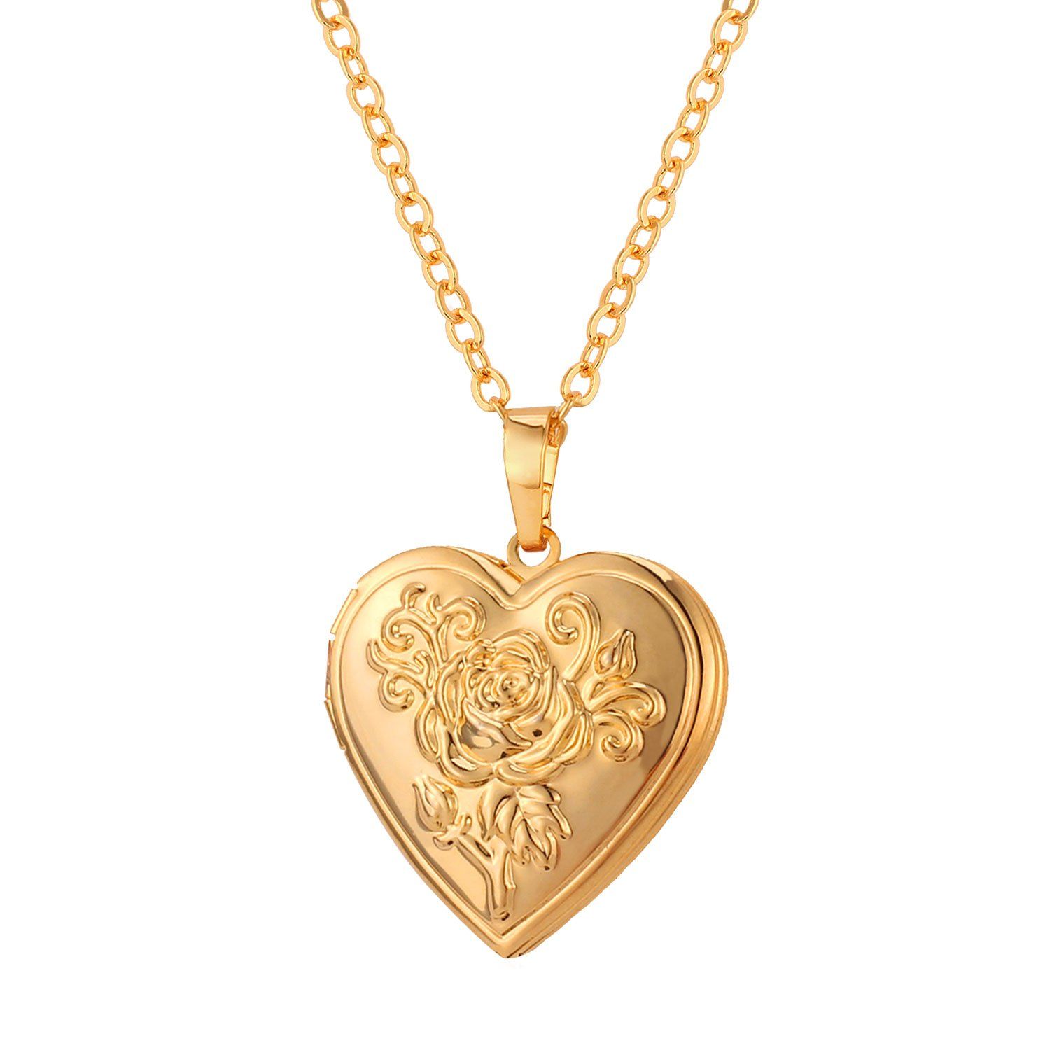 Locket Gold Plated Huge Heart Shaped Photo Locket Necklace Etsy