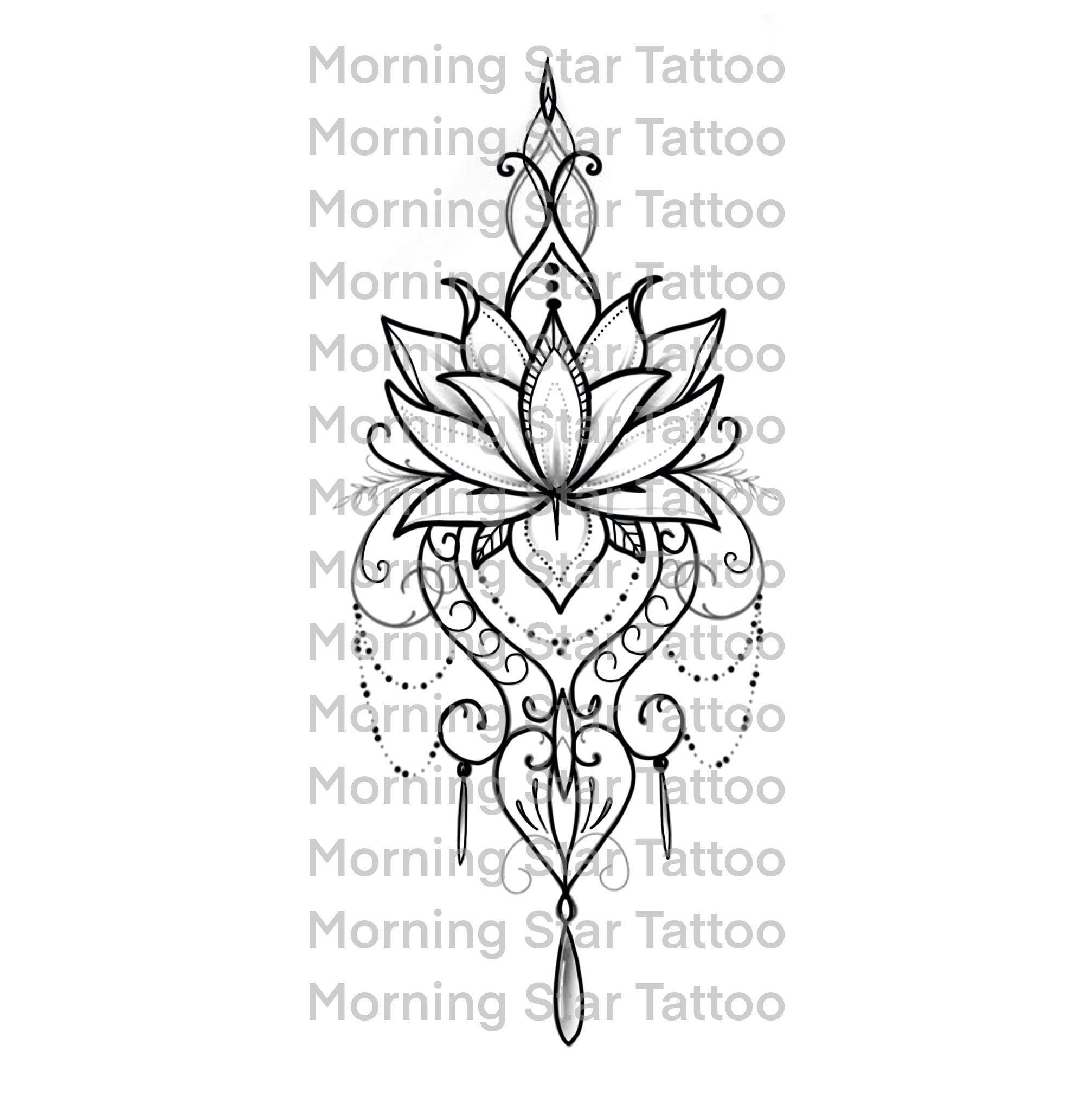 Lotus Lace Mandala Tattoo Design For Tattoo Artist Etsy