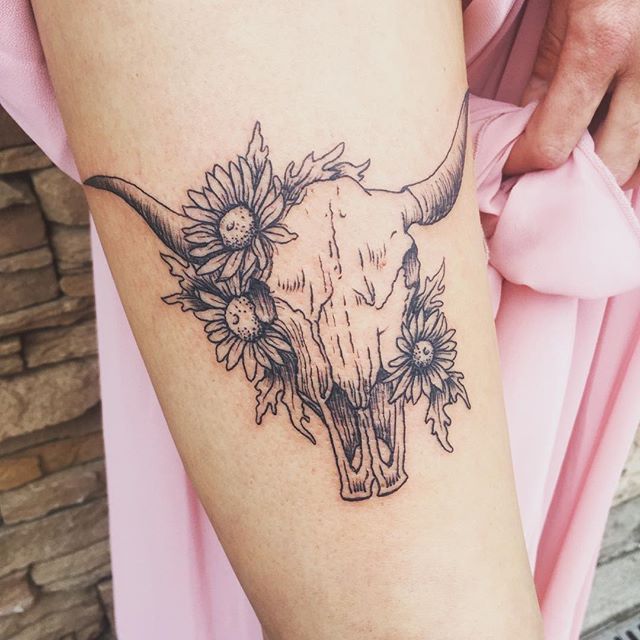 Lovely Longhorn For A Lovely Client Thanks Daphneblue Bull Skull