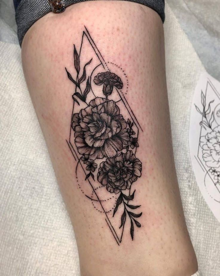 5 Stunning Marigold and Cosmos Tattoo Ideas