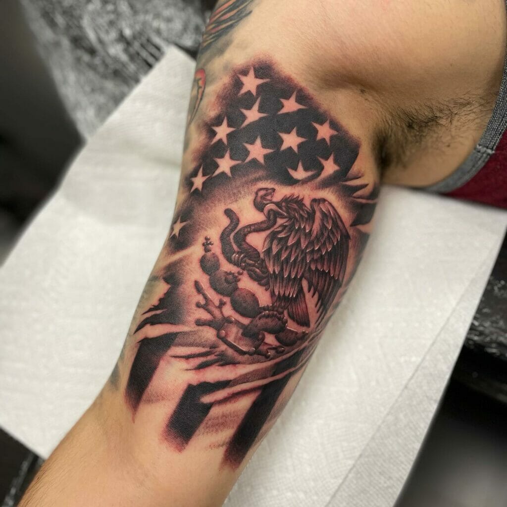 Mexican And American Flag Tattoo Ideas for Patriotic Pride