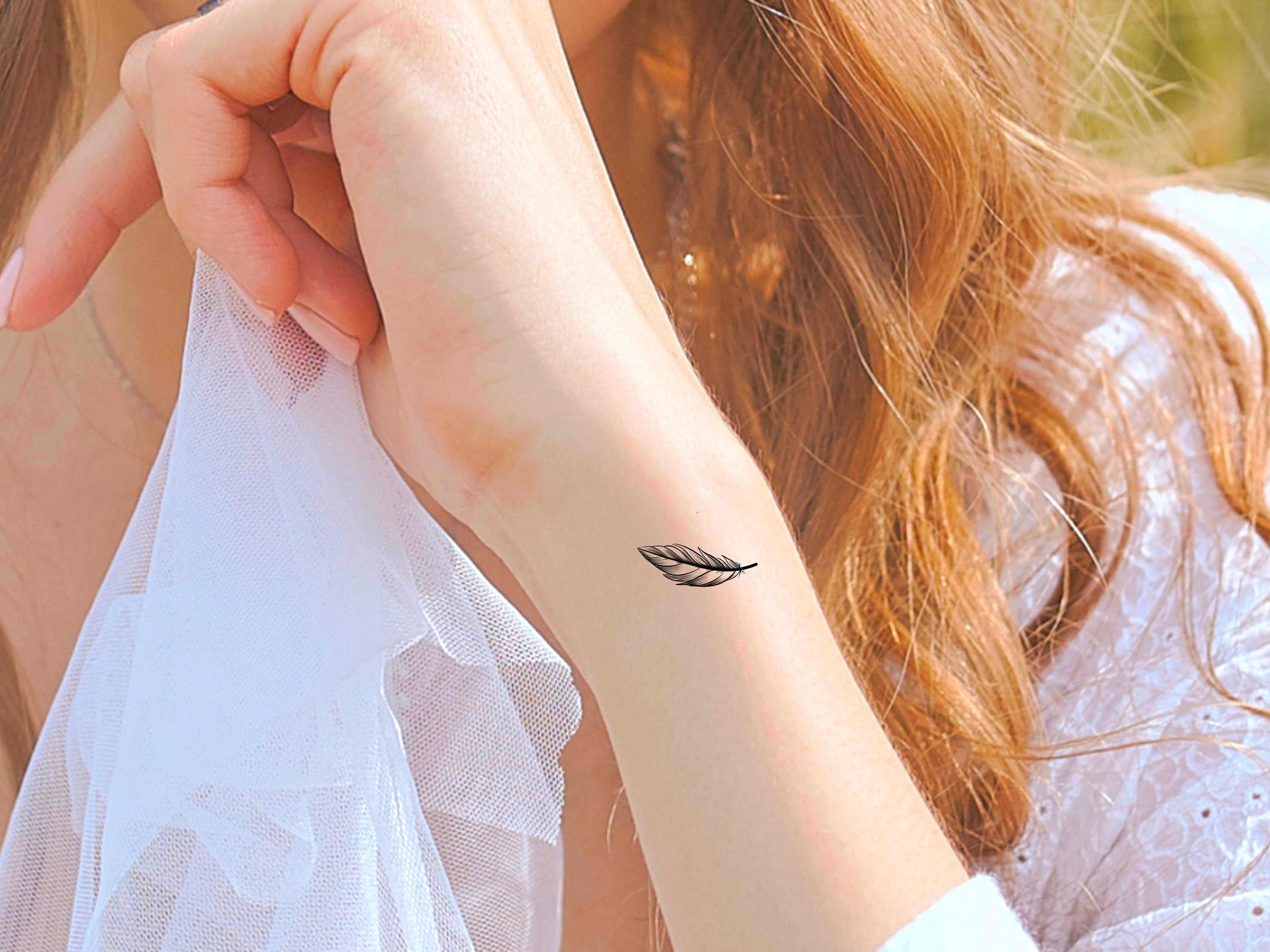 Mini Small Feather Infinity Tattoo Ideas for 2023