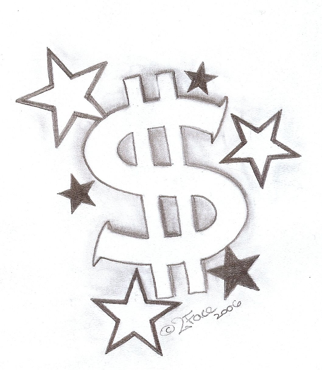 5 Stunning Money Sign Tattoo Stencil Designs