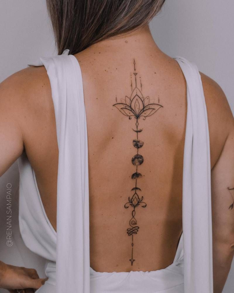 Moon Cycle Spine Tattoo Designs: A Guide