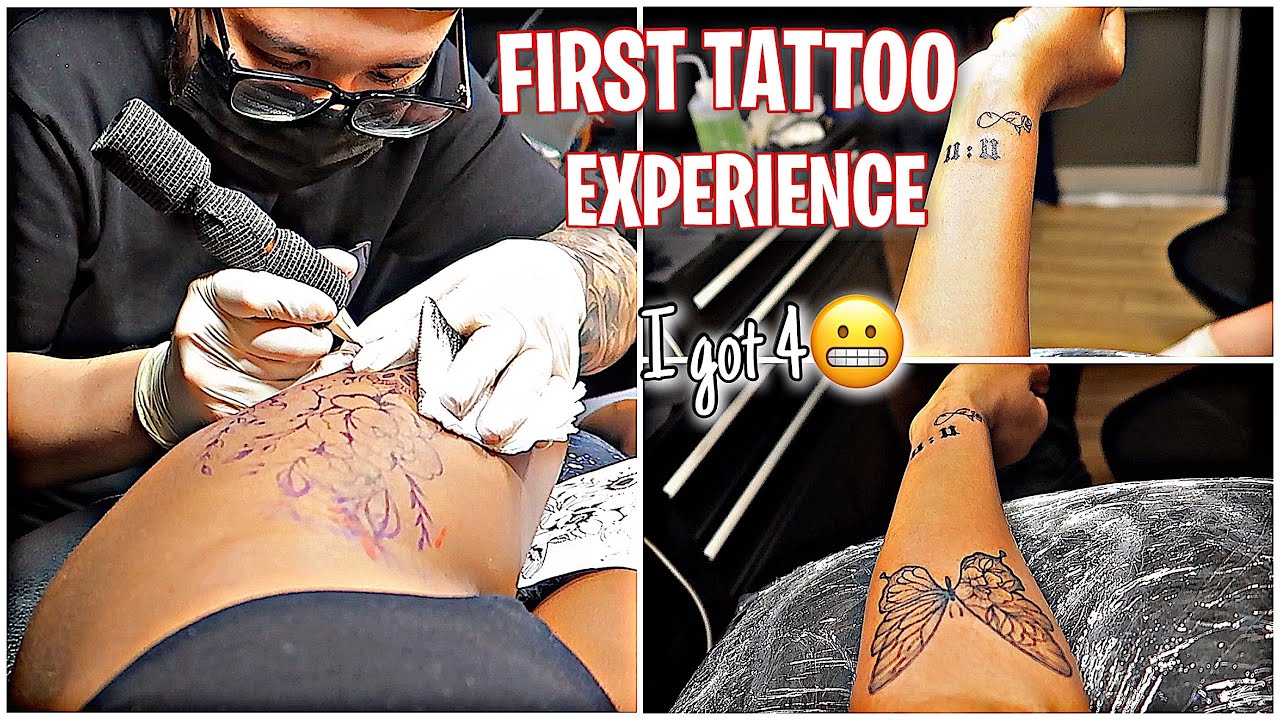 My First Tattoo Experience I Got 4 Tattoos In 1 Day Thigh Tattoo