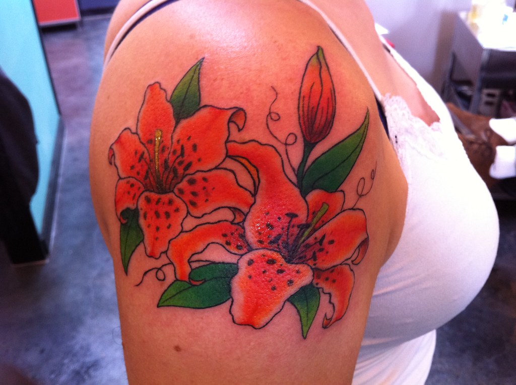 My Tiger Lily Tattoo By Mikal At New Rose Tattoo Portland Oregon