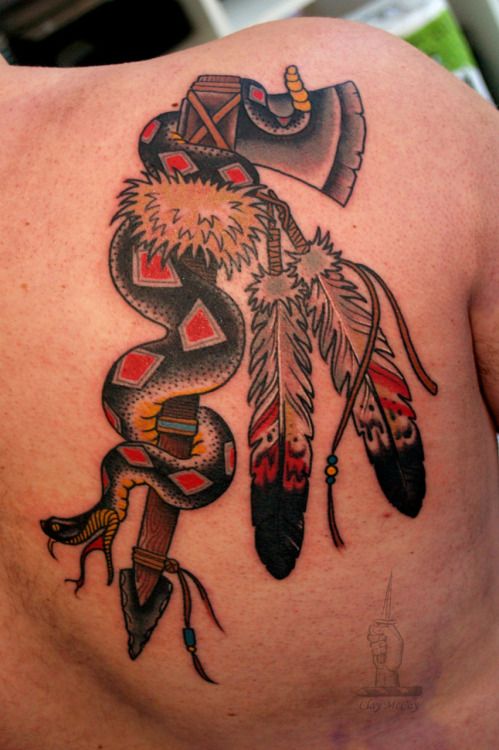 Native American Snake Tattoo